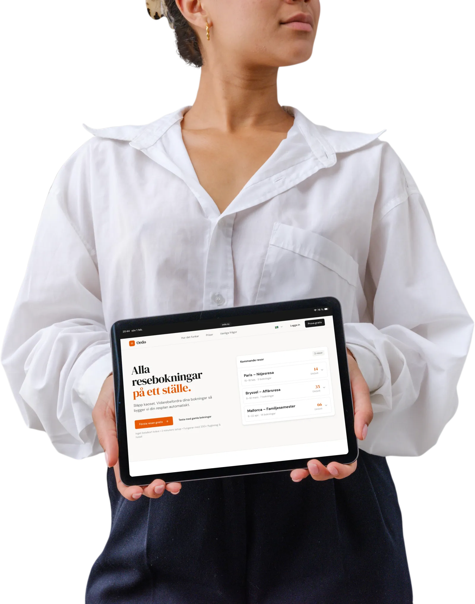 Ordo reseapp på iPad – GDPR-säker med EU-lagring